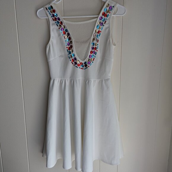 Urban Outfitters Reverse Bejeweled Skater Dress - M - Picture 1 of 8